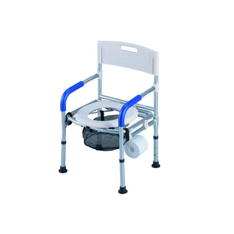 手すり付きポータブルトイレスリムタイプ